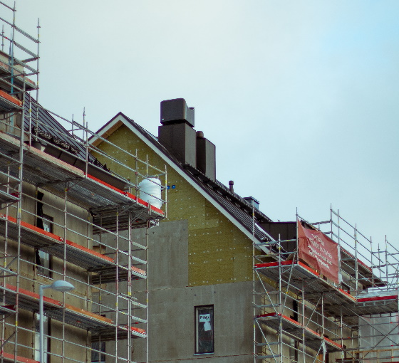 Baurecht, Gerüst auf einer Baustelle
